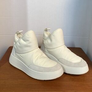 fitflops size 7 F-Mode E01 Biofleece Flatform Bootie Sneakers Cream Mix Cozy